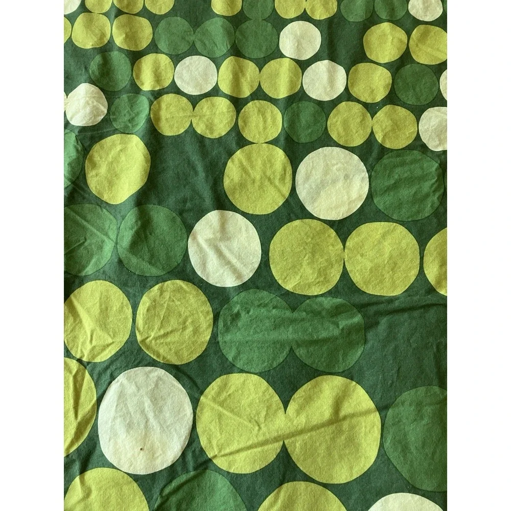 IKEA Smorboll Twin Duvet Cover Green Circle Polka Dot Retro MCM‎ Mod Cotton